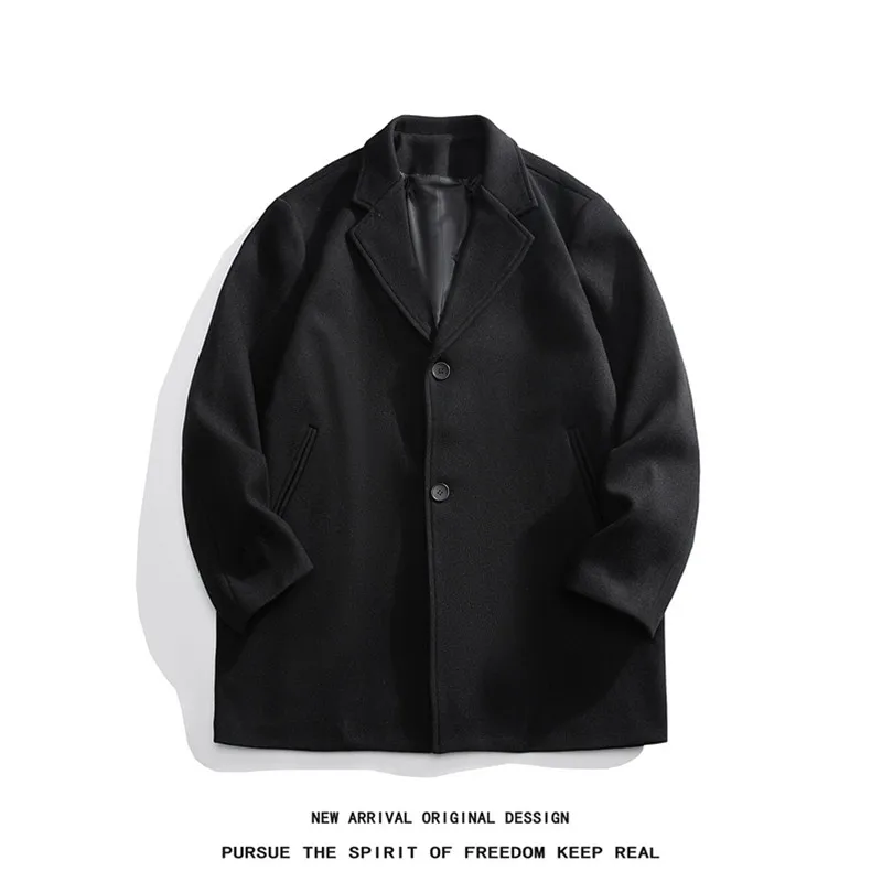 Woolen s Men's and Women's Casual Wear Loose Plus size Single West Korean Sle Idle Coat