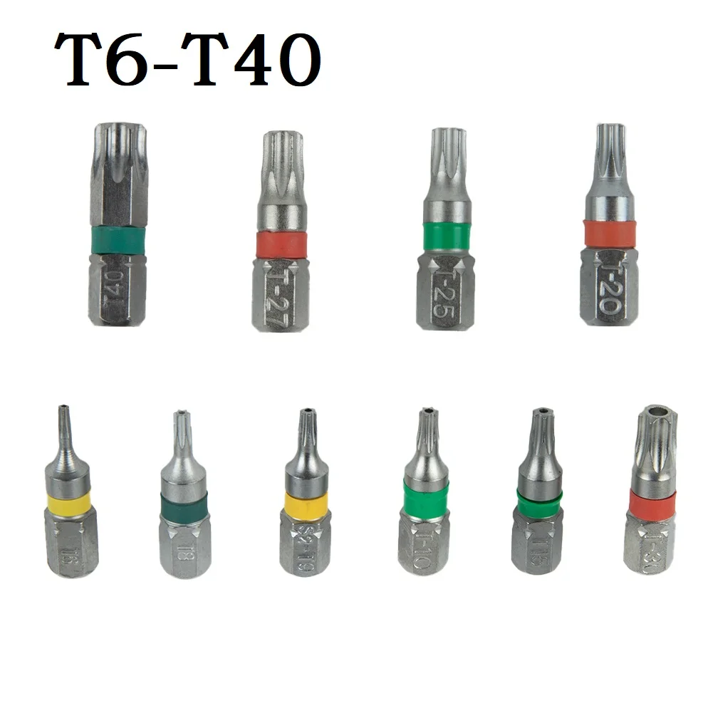 4Pcs Torx Screwdriver Bits 1/4'' Hex Shank Square Head Alloy Steel Screw Driver Security Torx Screwdriver Bits Hand Tool