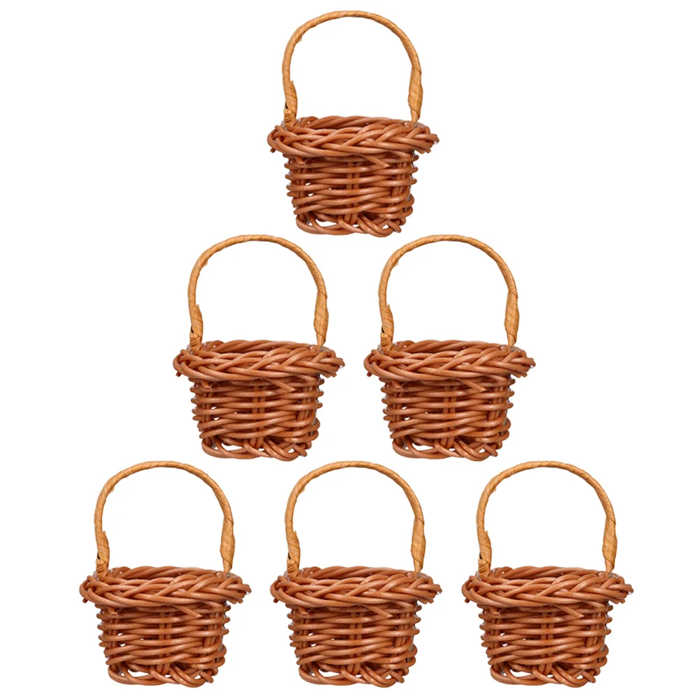 

Mini Flower Basket Small Woven Basket Decorative Mini Basket Decor Mini Woven Flower Basket With Handle Picnic Basket
