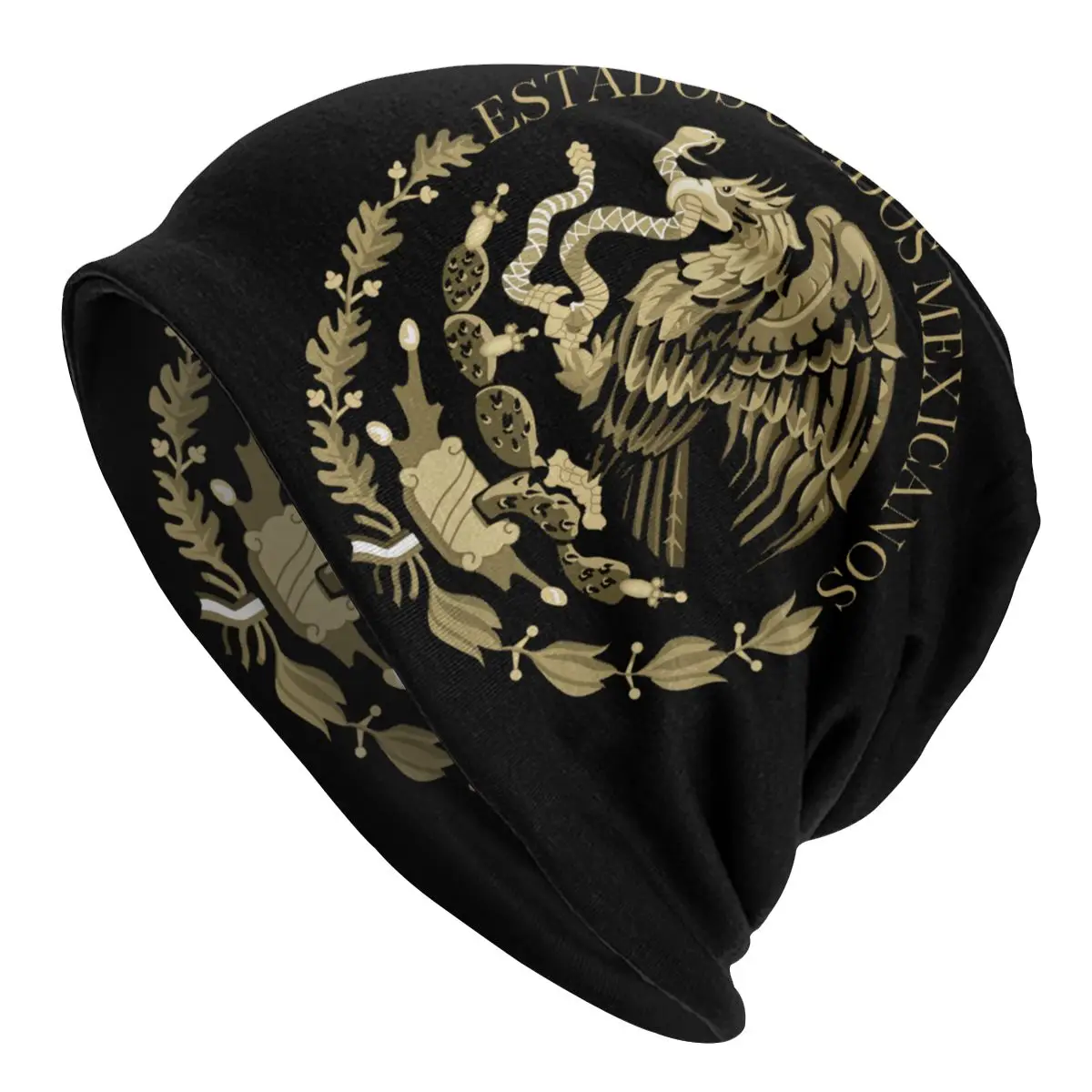 

Cool Coat Of Arms Of Mexico Skullies Beanies Caps Winter Men Women Knit Hat Adult Unisex Mexican Flag Seal In Sepia Bonnet Hats