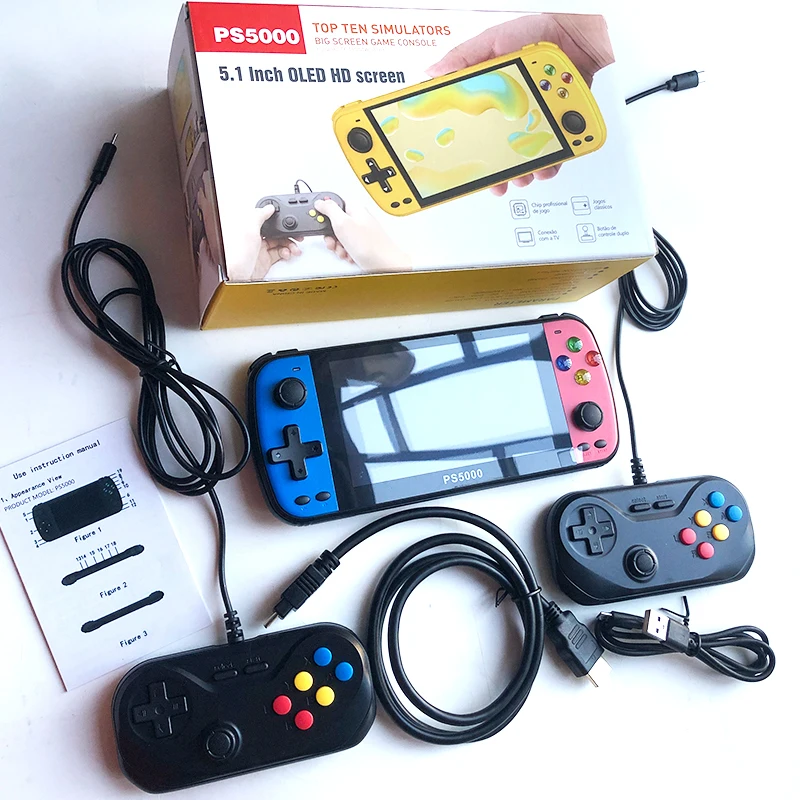 

PS5000 5.1 inch Portable Handheld Game Console for PS1/MAME/MD/NES Video Gaming Modern Portable gaming console Children's gifts