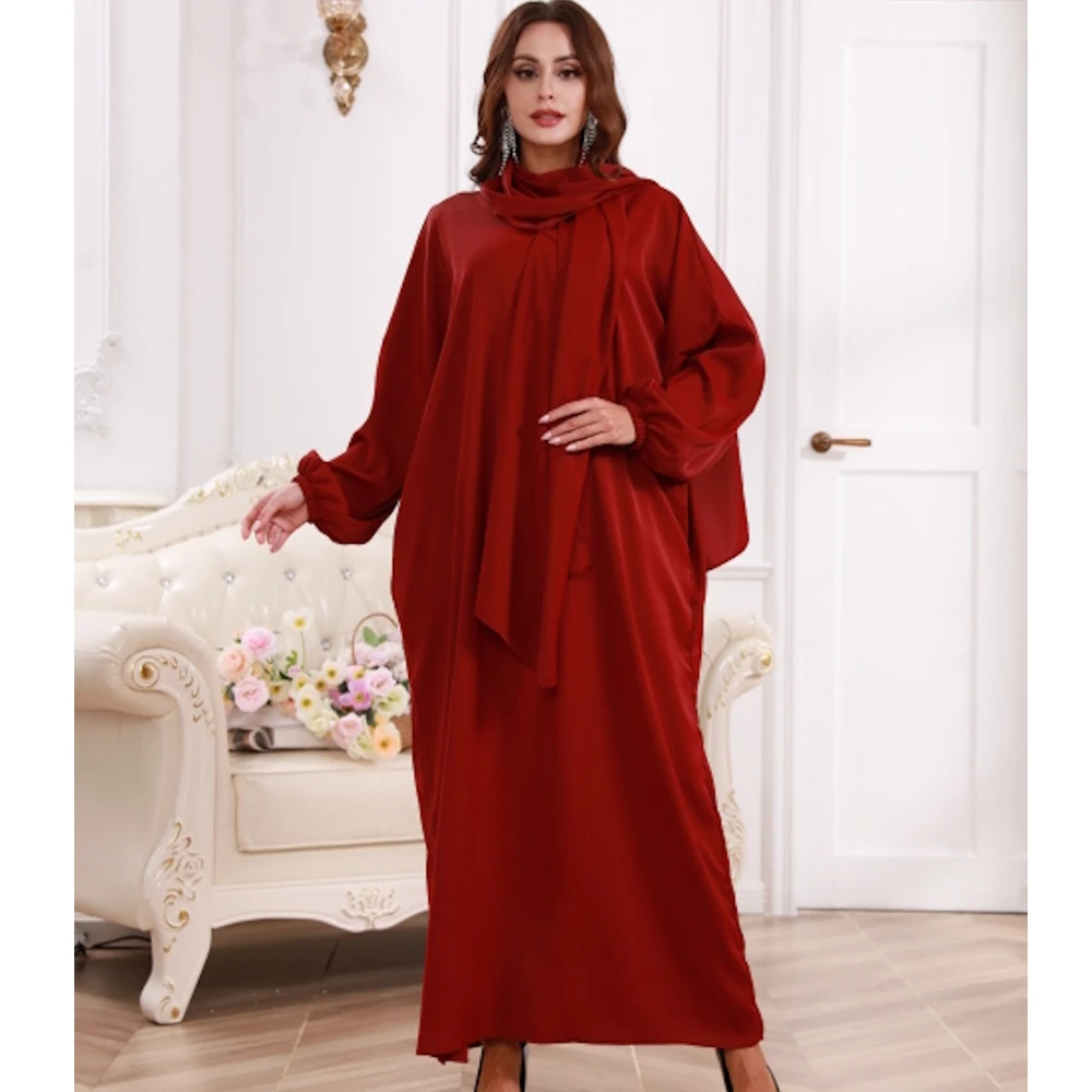 

Wepbel Muslim Dress Women Robe Islamic Clothing Turkey Dress Dubai Abaya Arab Batwing Sleeve Robe Caftan Eid Party Maxi Abaya