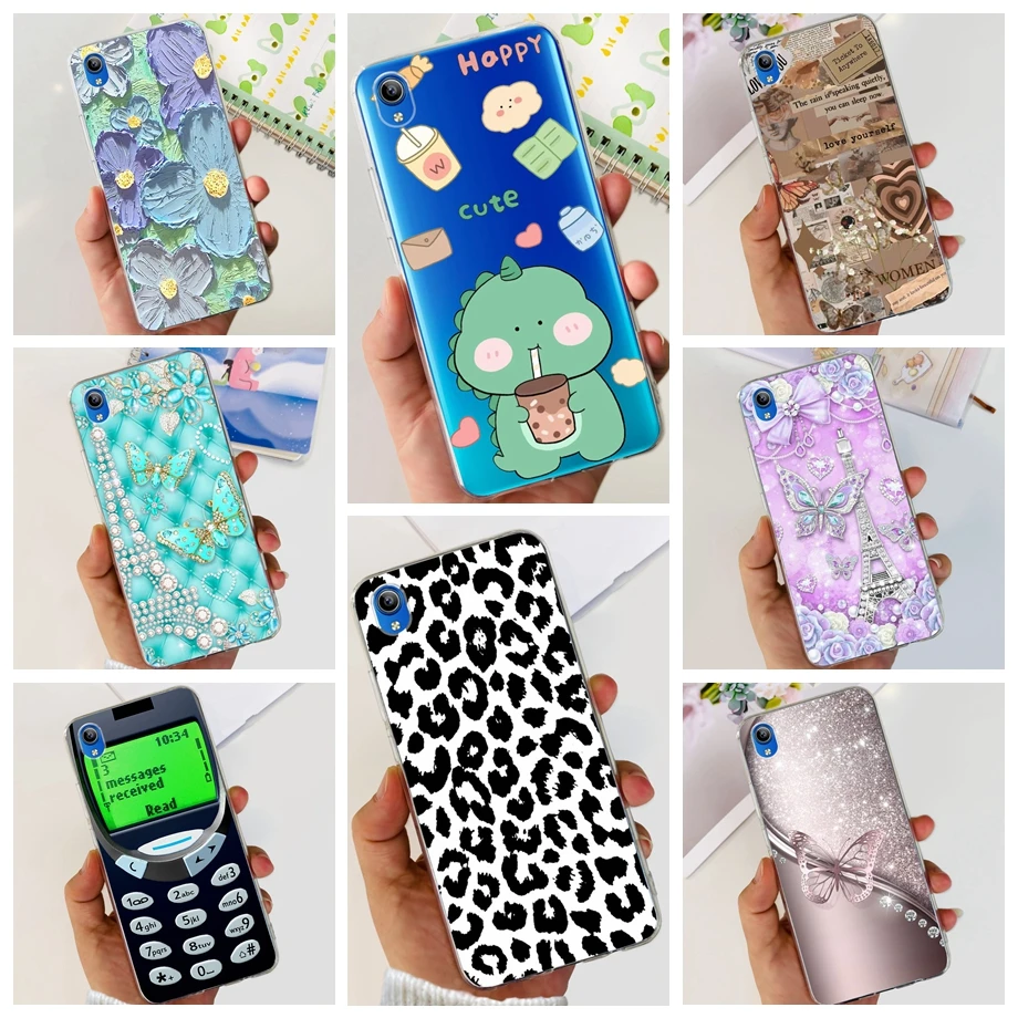 ДЛЯ VIVO Y1S чехол Мягкие силиконовые чехлы для телефонов цветок бабочка динозавр Кот задняя крышка для Vivo 1929 Y 1S прозрачные чехлы для телефона