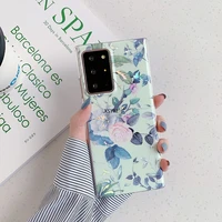 electroplating laser flower box for samsung s22ultra samsung note20 a53 s8 s9 s10 s21 a71 a52 painted flower protective cover