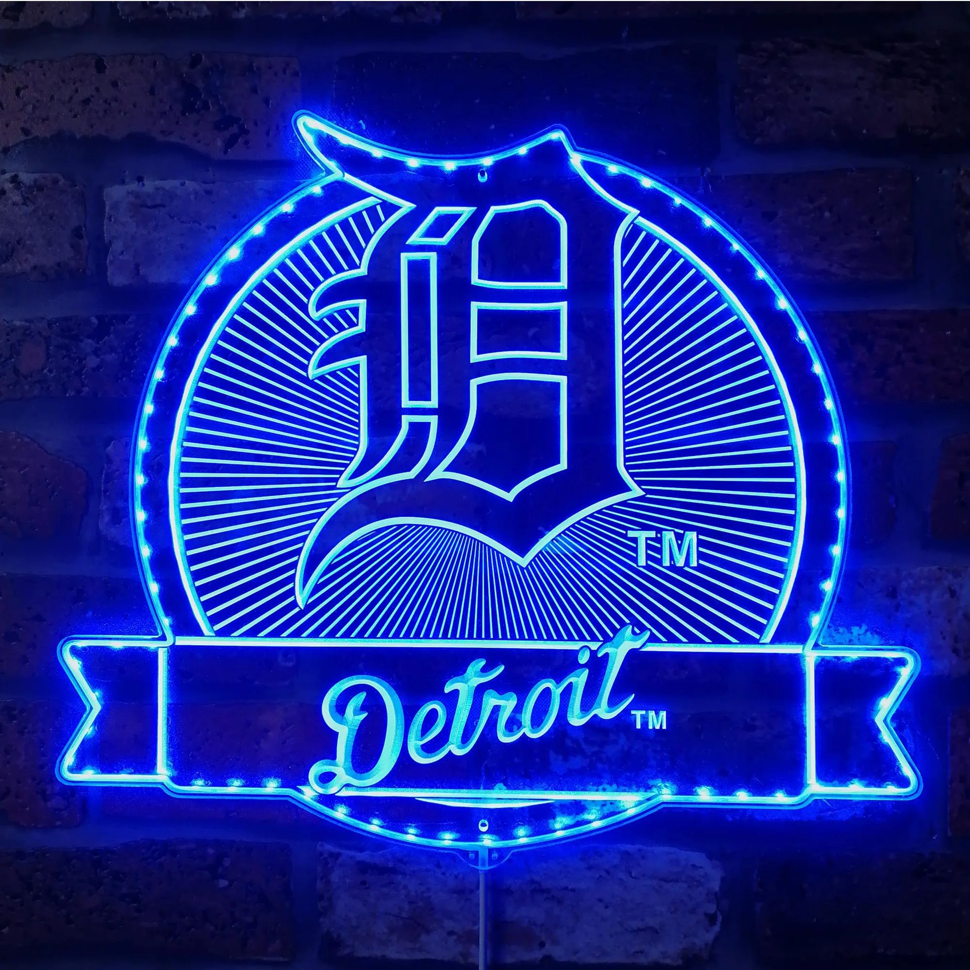 Фото Детройт Tigers Sports Bar Динамический светодиодный знак RGB Edge Lit №5