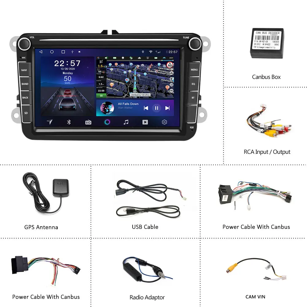 Srnubi 8-дюймовый Android автомобильный радиоприемник для VW Volkswagen Polo Golf Passat B7 B6 рычаг