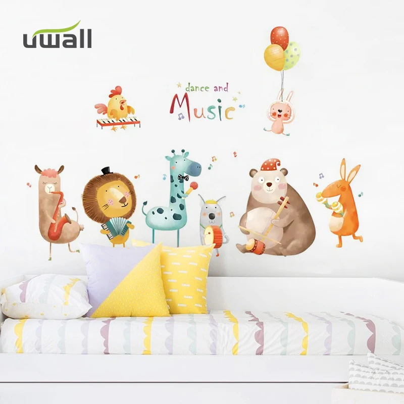 

Creative Cartoon Cute Animals Wall Stickers For Kids Rooms Home Decor Stickers Baby Child Bedroom Wall Decoration Anime Sticker