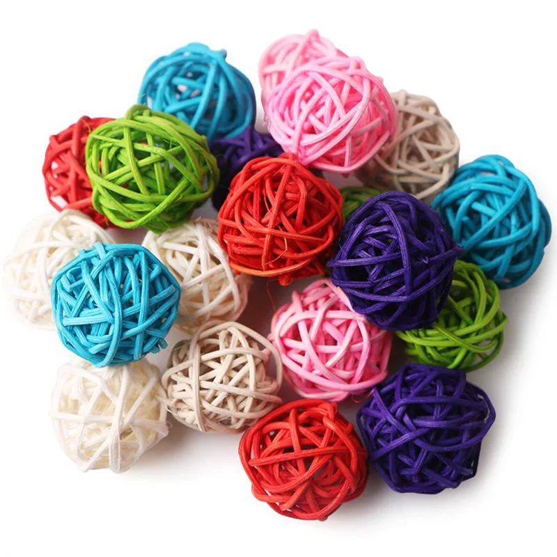 

10Pcs 3Cm Multicolor Rattan Ball Christmas/Birthday/Home/ Wedding Party Decorations Diy Ornaments Rattan Ball Kids Toys Supplies