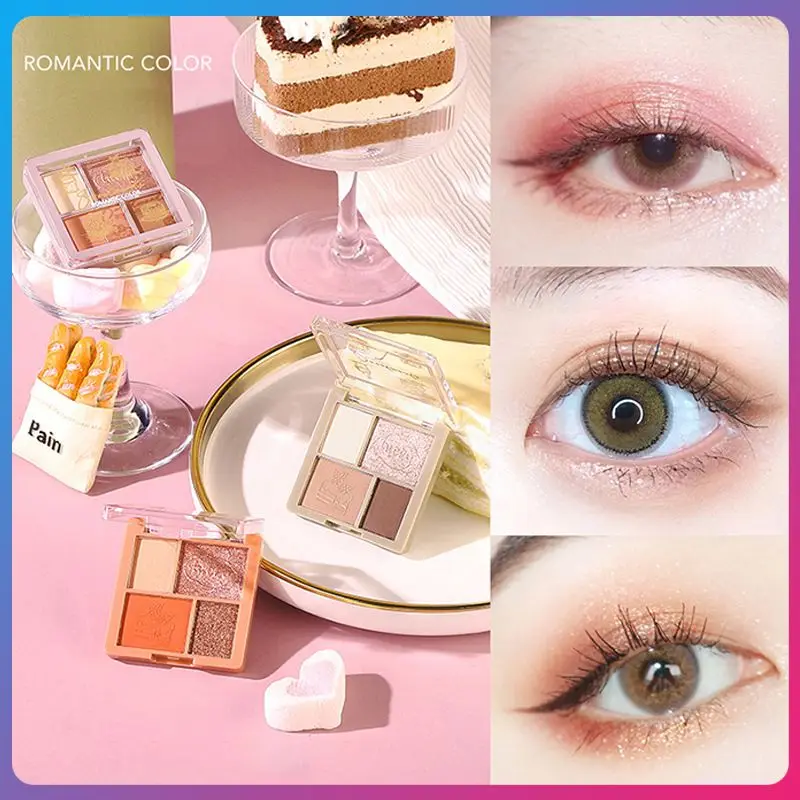 

4-color Mini Earth Color Eyeshadow Palette Beauty Makeup Matte Eyeshadow Parity Brighten Eyes Makeup Cosmetics TSLM1