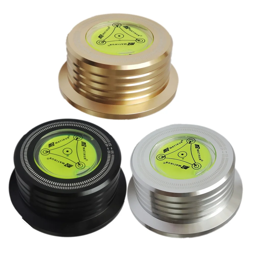 

Universal 50Hz LP Vinyl Record Player Disc Turntable Stabilizer with Level Aluminum Alloy Weight Clamp Music Player