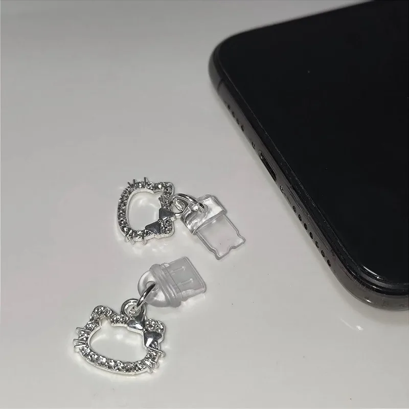 Металлическая противопыльная заглушка для телефона Sanrio Hello Kitty IPhone Android Type-c