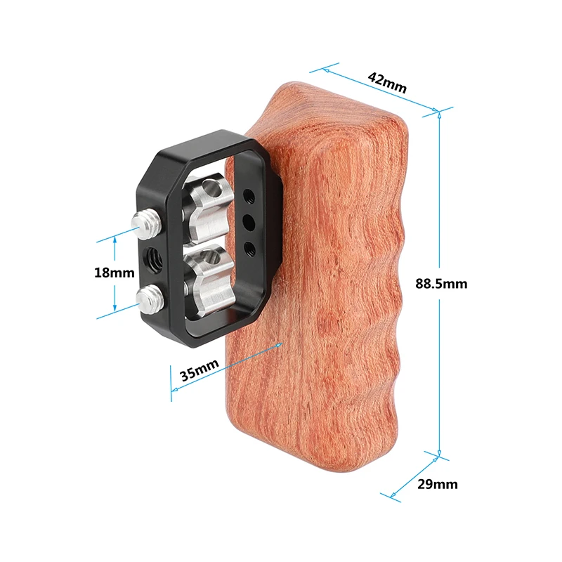 

Деревянная рукоятка HDRIG с 1/4 "-20 аналоговым винтом, Левая рукоятка из розового дерева/правая рукоятка для камеры или монитора