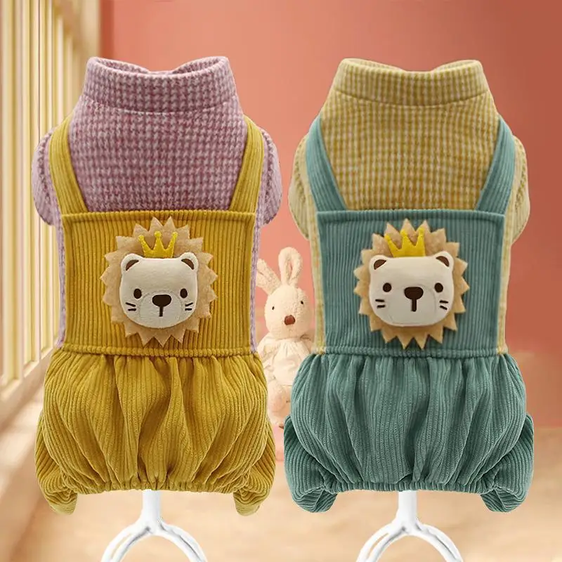 

Pet Clothes Little Lion Maoni Corduroy Dog Autumn and Winter New Teddy Poodle Clothing Four-Legged Pet Clothing