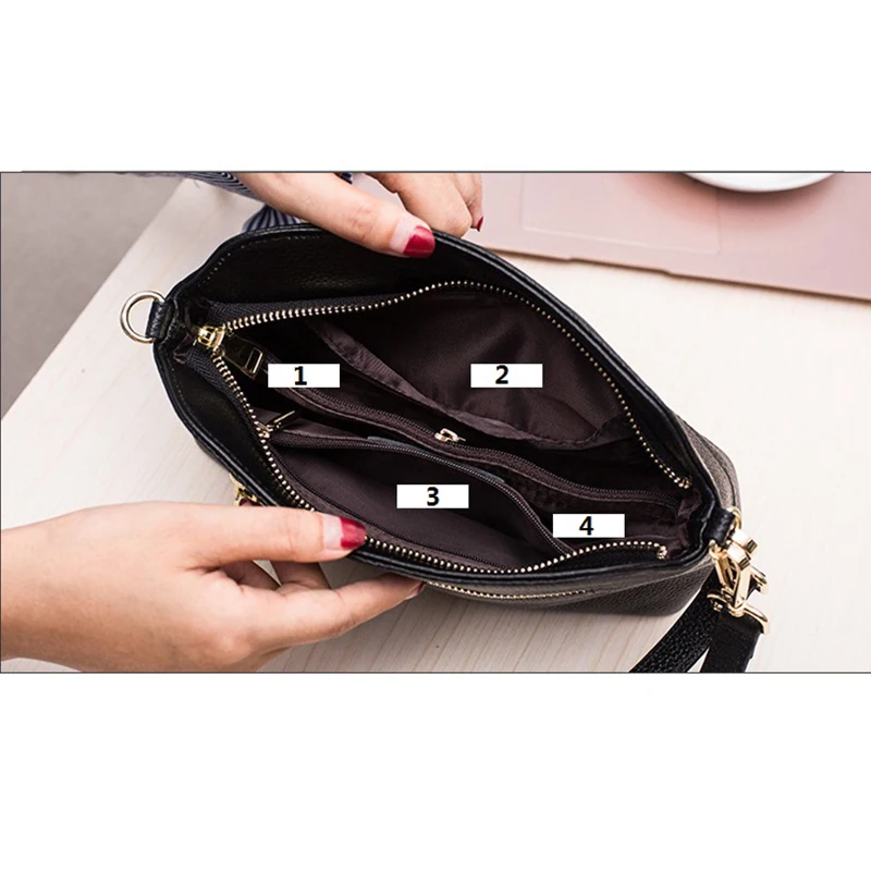 Женская сумка-мессенджер из натуральной кожи