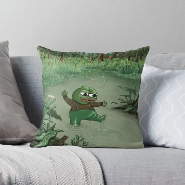 

Happy Pepe The Frog Printing Throw Pillow Cover Home Waist Square Wedding Case Throw Soft Cushion Fashion Pillows not include