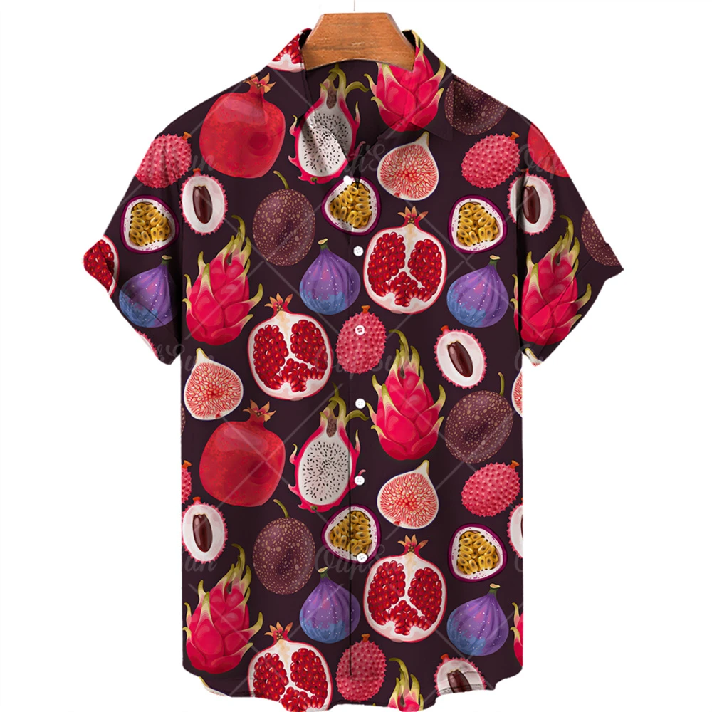 

2022 New Men's Shirt Men Hawaii Camicias Casual Single Button All-match Shirt Printing Short-sleeved Shirt