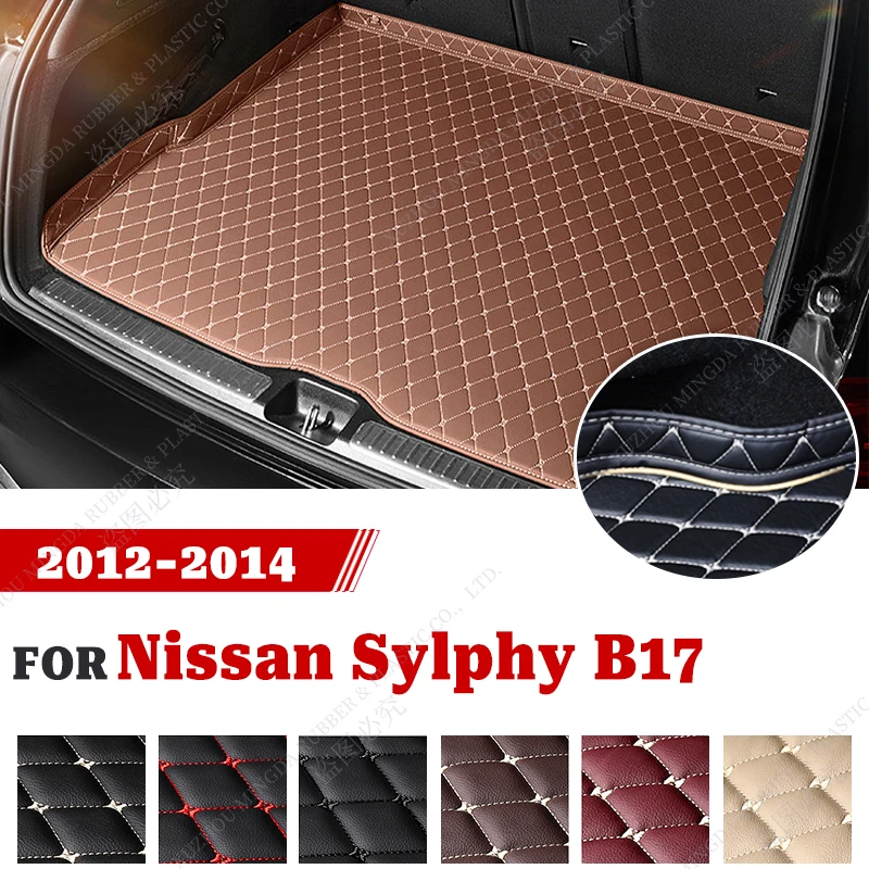 

Коврик для багажника автомобиля для Nissan Sylphy B17 2012 2013 2014, пользовательские автомобильные аксессуары, украшение интерьера автомобиля