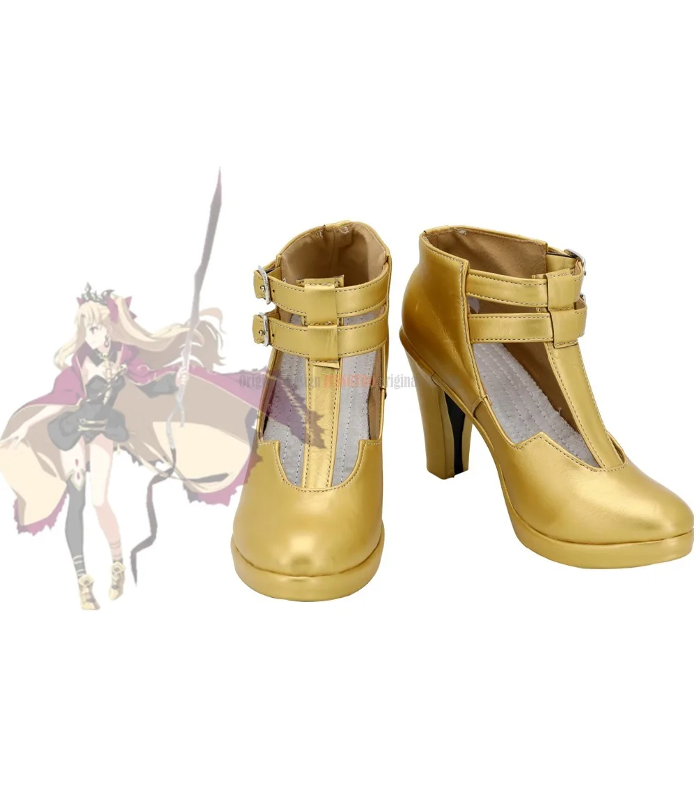 FGO Ereshkigal Shoes Cosplay Fate Grand Order Ereshkigal Cosplay Boots High Heel Shoes Golden Boots Custom Made Any Size