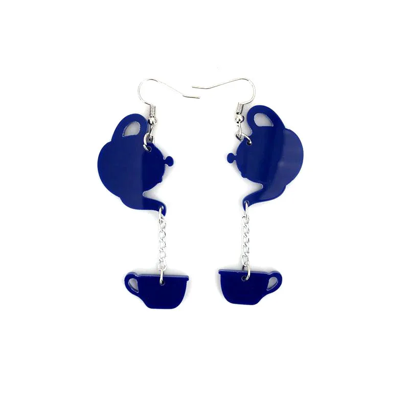

Personalized Acrylic Teapot Tea Cup Earrings Long Novel and Creative Women's Earrings Suitable for Party and Party Gifts for Her