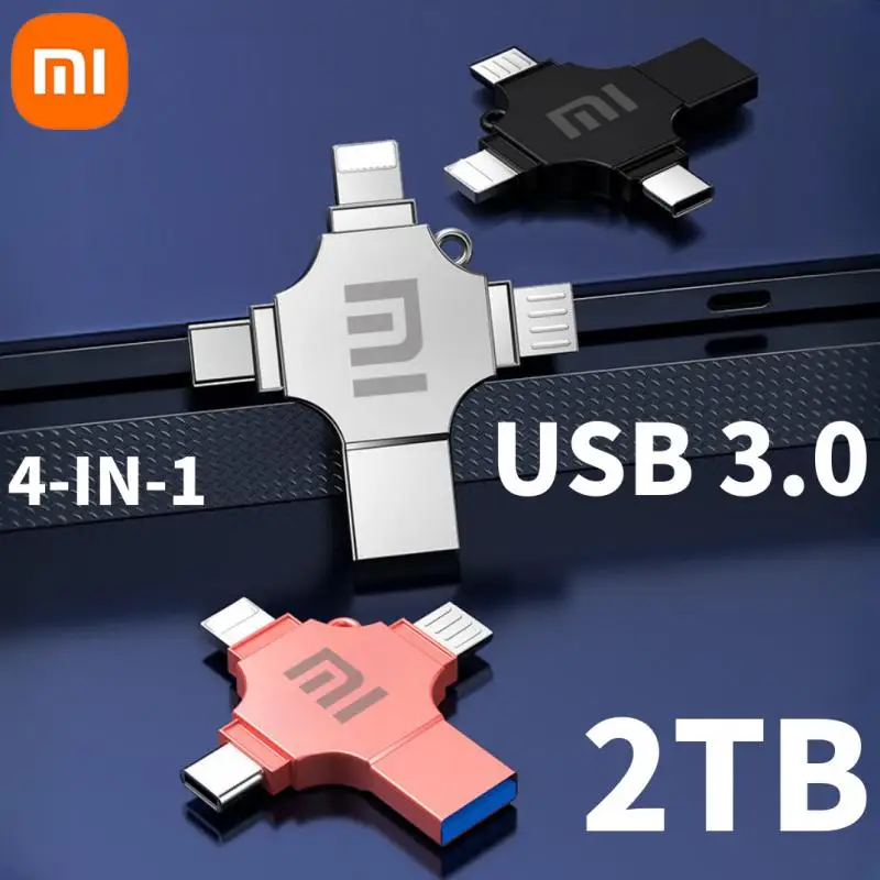 Новый флэш-накопитель XIAOMI 2 ТБ Type c OTG USB-накопитель 3.0 для Iphone ipad Android 1 Pendrive 4 в
