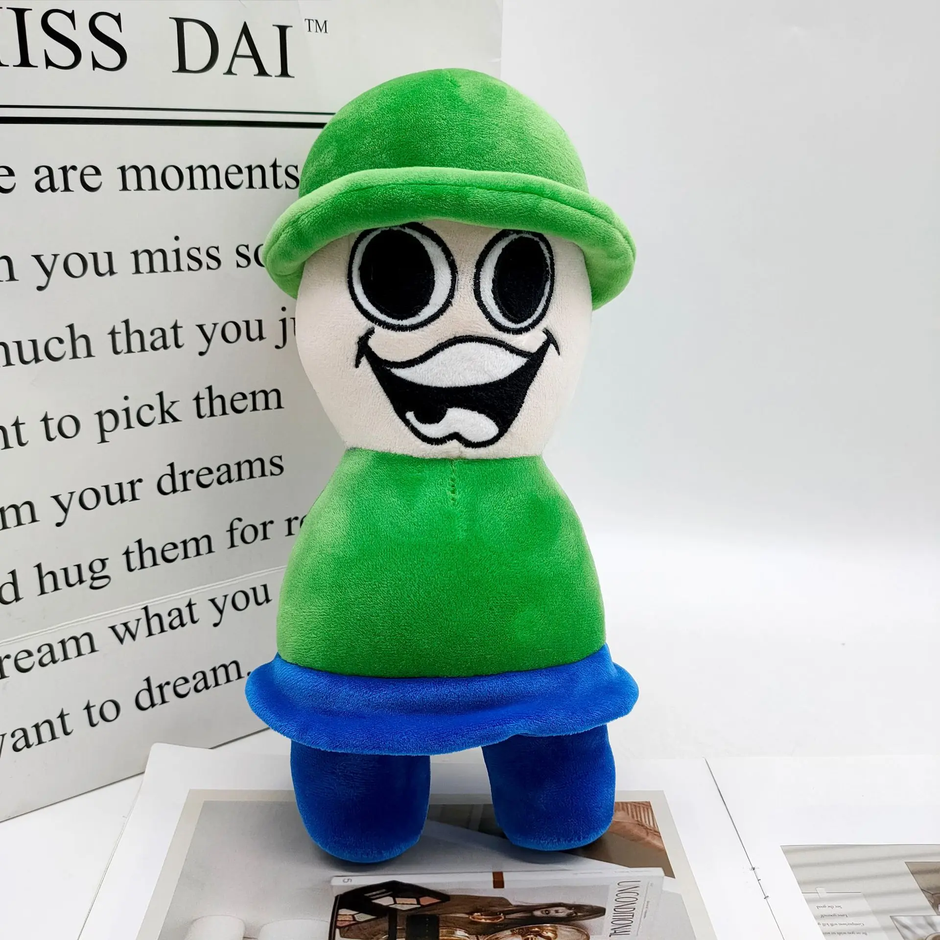 

Green 25CM Cute Soft Filled Dave Bambi bandu Plush Toy Cartoon Doll Children Christmas Gift Toy Wholesale