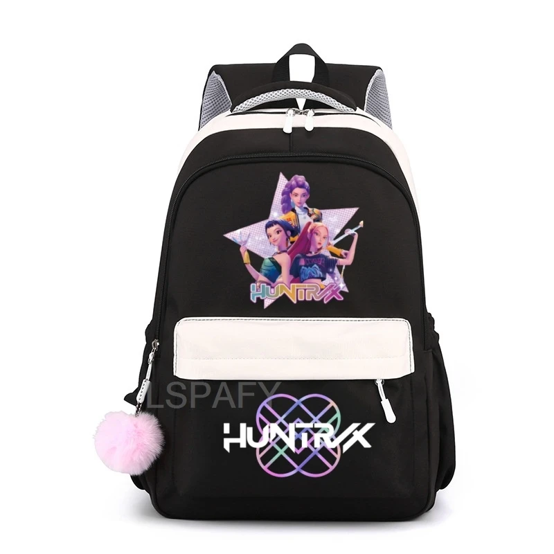 Фото KPop Demon Hunters школьные сумки для девочек-подростков большой вместительный уличный дорожный рюкзак многофункциональный студенческий рюкзак с героями мультфильмов №2