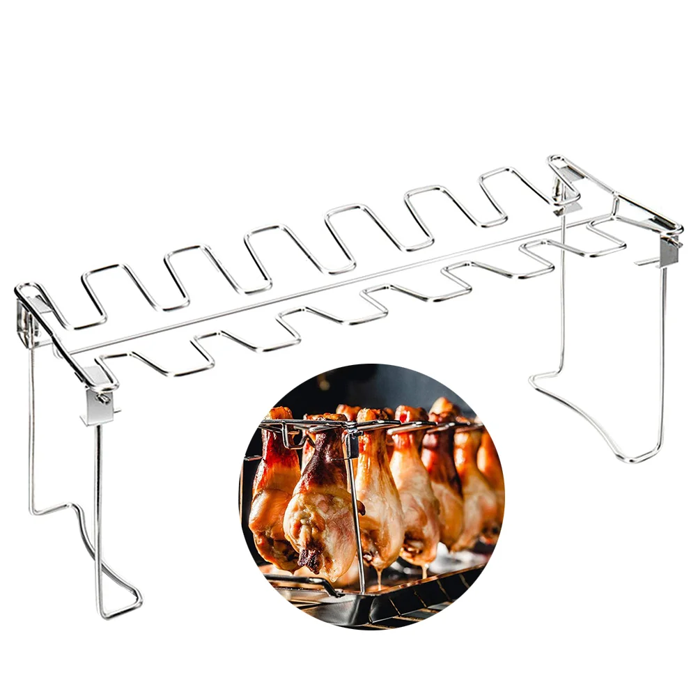 

Chicken Leg Wing Rack Rack Stainless Steel Drumsticks Grill Practical Barbecue Accessories Foldable Grill Kitchen accessories