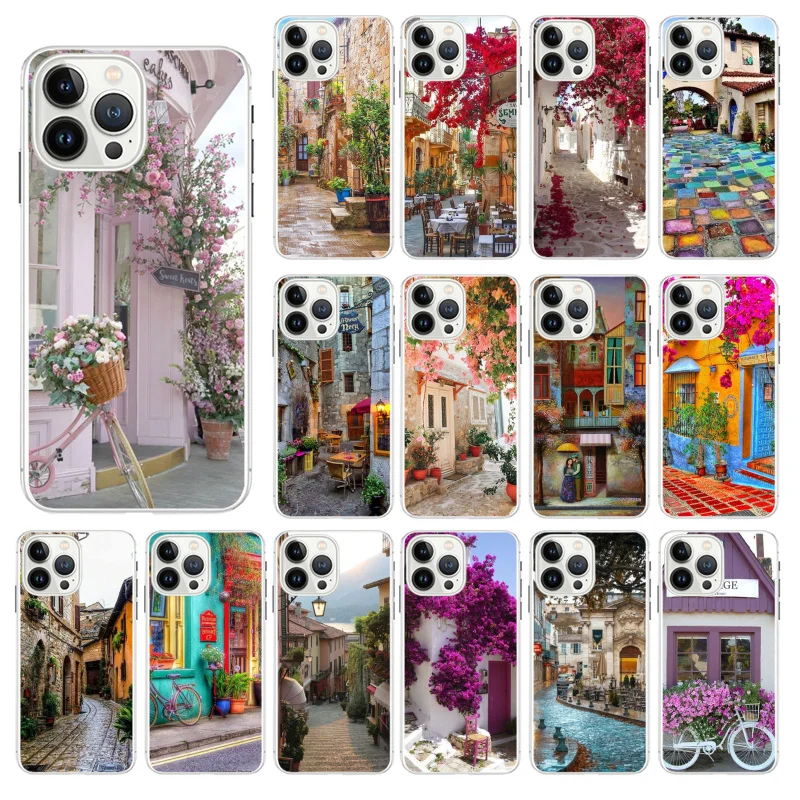 

Travel italy France London Flower Sceneary Phone Case For iphone 13 12 11 Pro Max Case For iphone XS MAX X XR SE2 8 7 Plus case