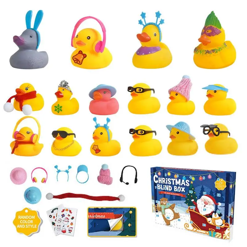 

Christmas Calendar Countdown 2022 24 Days Bath Rubber Duck Toys Squeeze Toys Advent Calendar For Kids 24 Days Countdown To