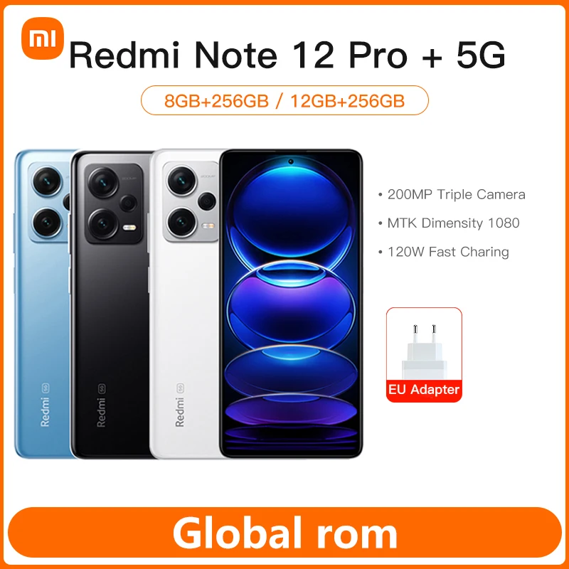 

Смартфон Xiaomi Redmi Note 12 Pro +, телефон с глобальной прошивкой, экран 1080 дюйма, 5000 МП, тройная камера, 120 мАч, Вт, быстрая зарядка