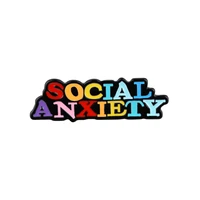 social anxiety colorful enamel pins lapel pins for backpack men women brooches on clothes badges decorative accessories gifts