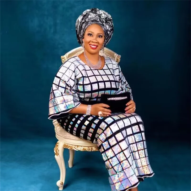 Кружевная французская бархатная кружевная ткань SJD с блестками 2023, Высококачественная африканская кружевная ткань для шитья, роскошное женское платье средней длины A3334