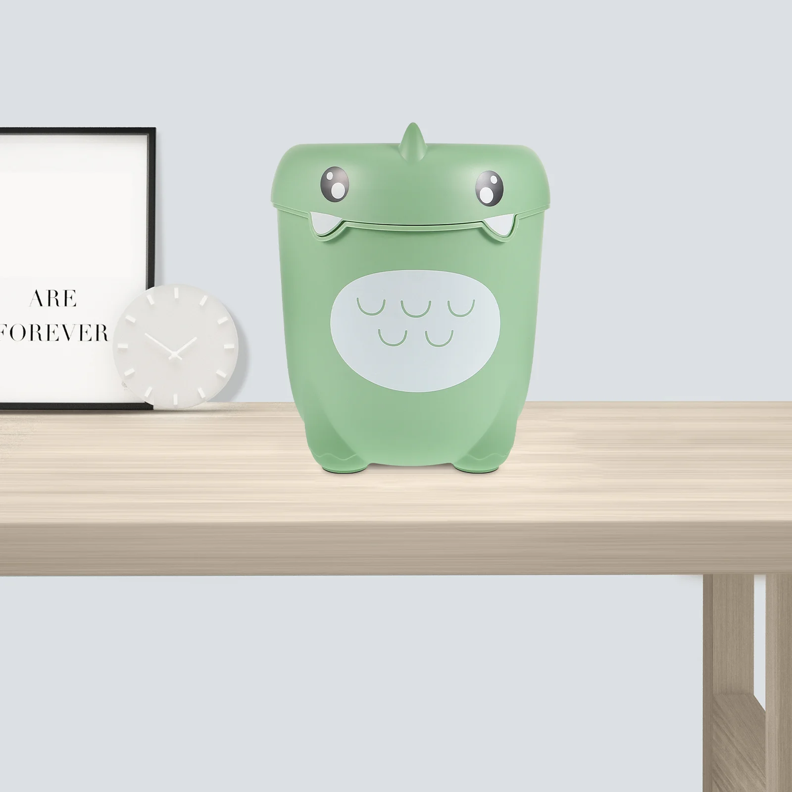 

Plastic Container Lid Trash Bucket Desk Large Capacity Can Cartoon Rubbish Bin Girl