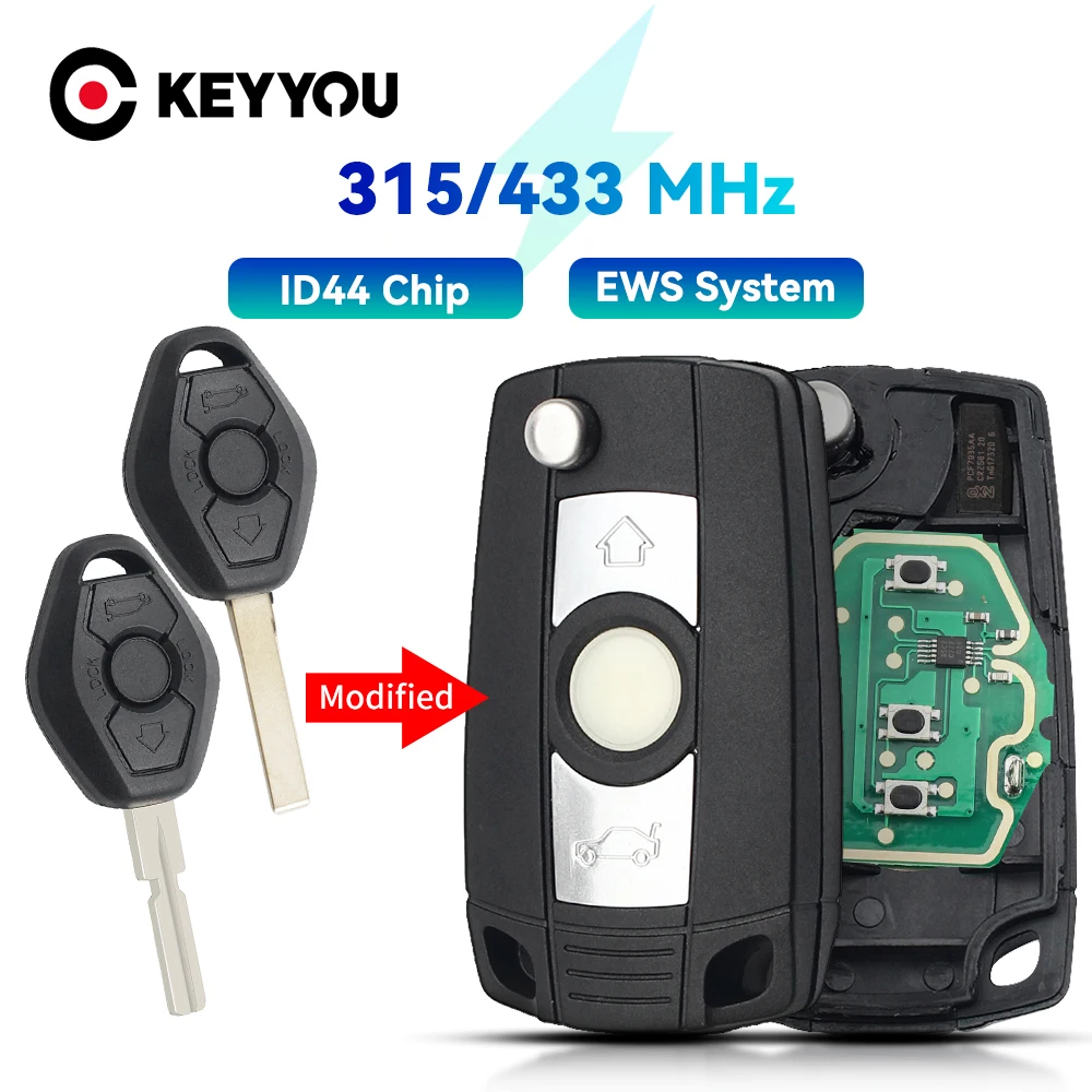Система KEYYOU EWS для BMW E38 E39 E46 X3 X5 Z3 Z4 1/3/5/7 серий 315/433 МГц чип ID44 БЕСКЛЮЧЕВОЙ