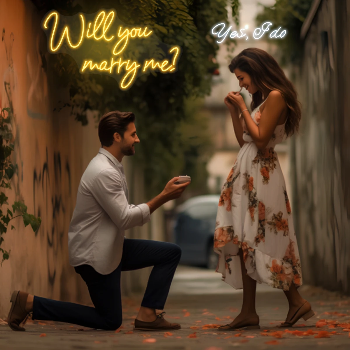 Вы выйдете за меня? Декоративная светодиодная неоновая вывеска на заказ