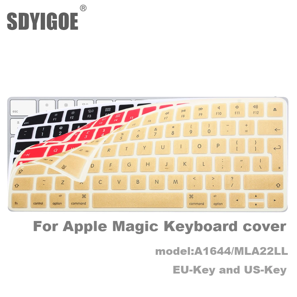 Купи Rainbow Gradient Magic Keyboard Cover Silicone Skin Protective Film For Apple Magic Keyboard 2 2015 A1644 US/EU Keyboard Version за 186 рублей в магазине AliExpress