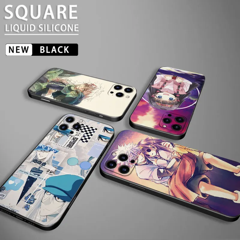 

Anime Hunter X Hunter Phone Case For iPhone 5S 6 7 8 XR 11 12 13 14 Pro Max Mini XS Max XR Square Liquid Silicone Cover Coque