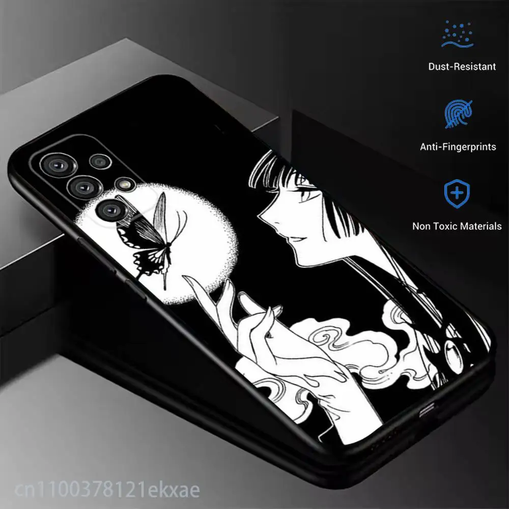 Фото Чехол для телефона X-XxxHOLiC Yuko Ichihara для Samsung Galaxy A13,21s,22,31,32,52,53,71,80,A91, мягкий черный чехол №3