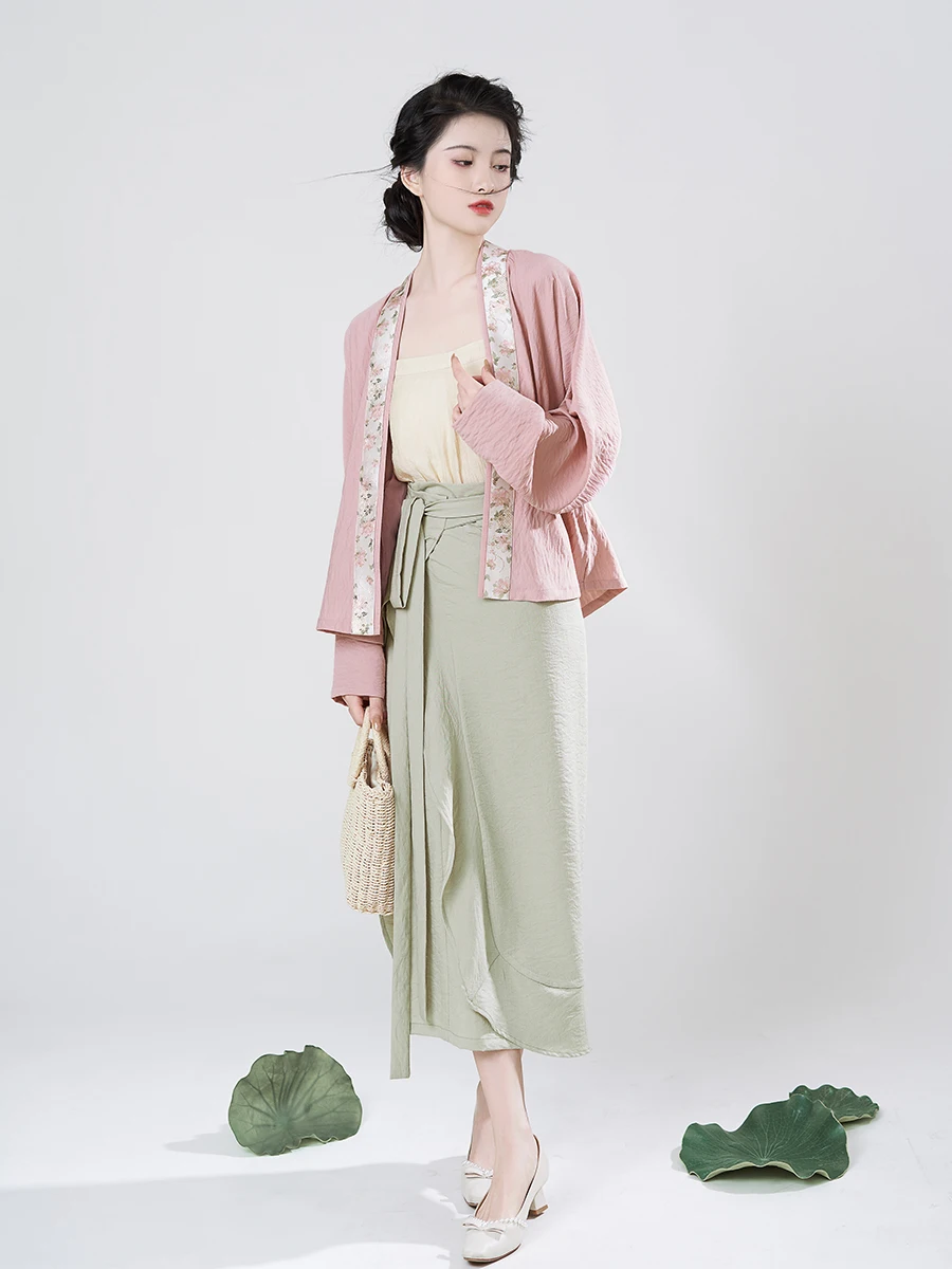 

Ancient Style Fairy Makeup Flower Improved Song Wipe Lotus Leaf Edge Swirling Skirt Daily Clothing Original Song System Hanfu