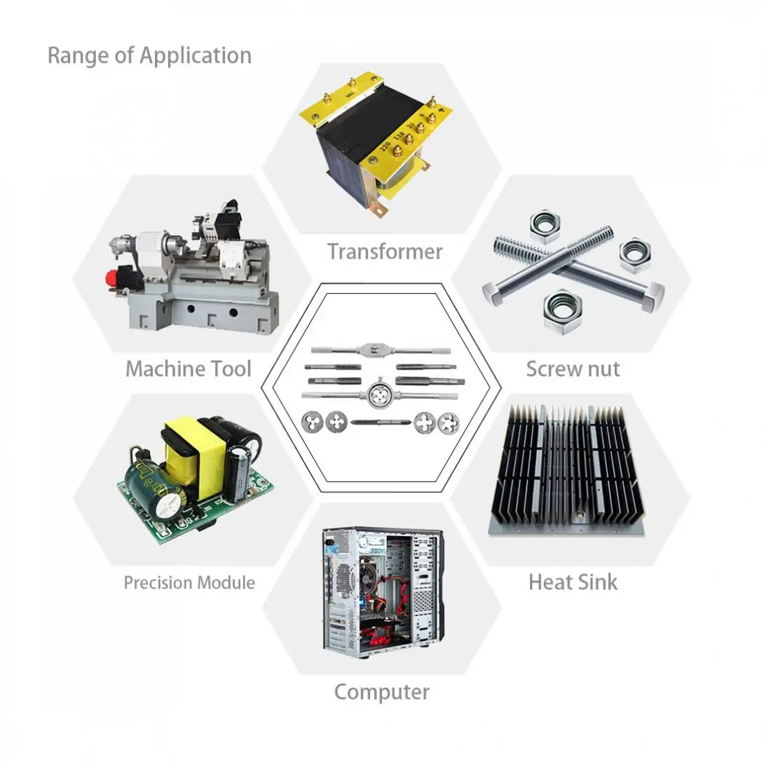 Набор метрических гаечных ключей с ручным резьбовым инструментом 12 шт.