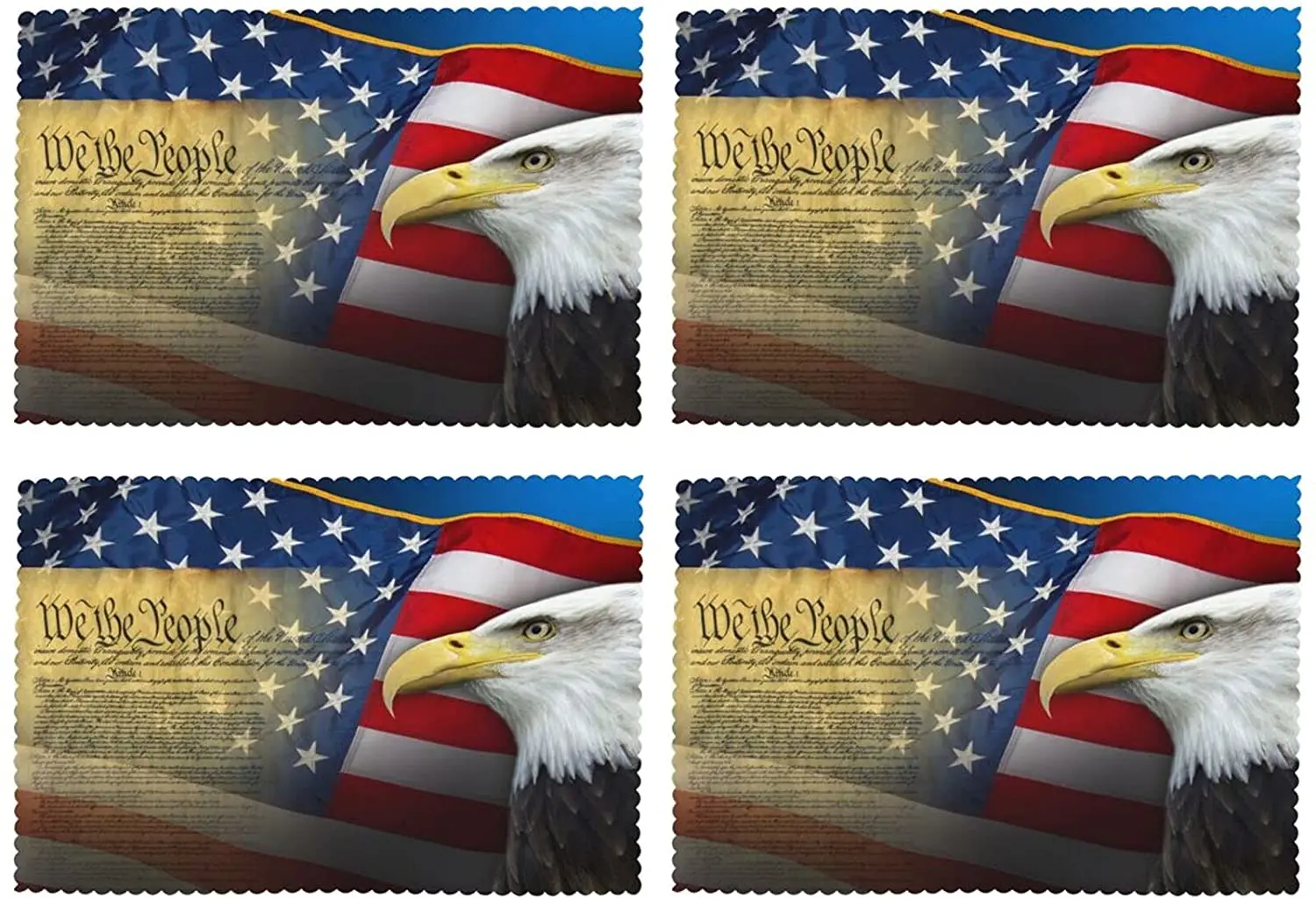 

Independence Day Placemats Set of 4 America Flag 12 X 18 In Washable Heat-Resistant Table Place Mats Rectangle for Dining Table