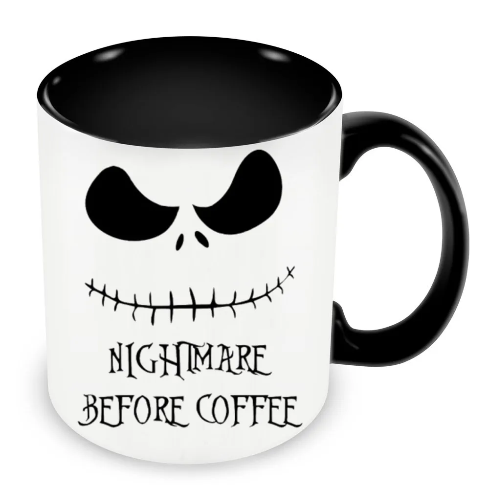 

Jack Mugs Sally Cup All Saint's Day Gift Halloween Mugs Puppet Skull Coffee Cups Cold Hot Sensitive Cups Heat Changing Color Mug