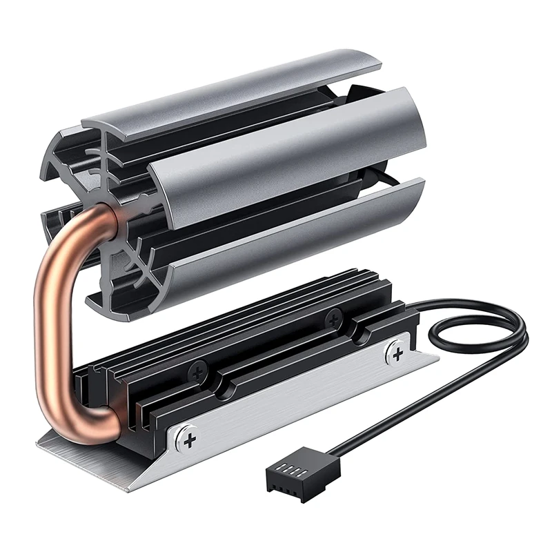 

HOT-M.2 2280 SSD Rocket Heatsink Built with Adjustable PWM Cooling Fan [M9]