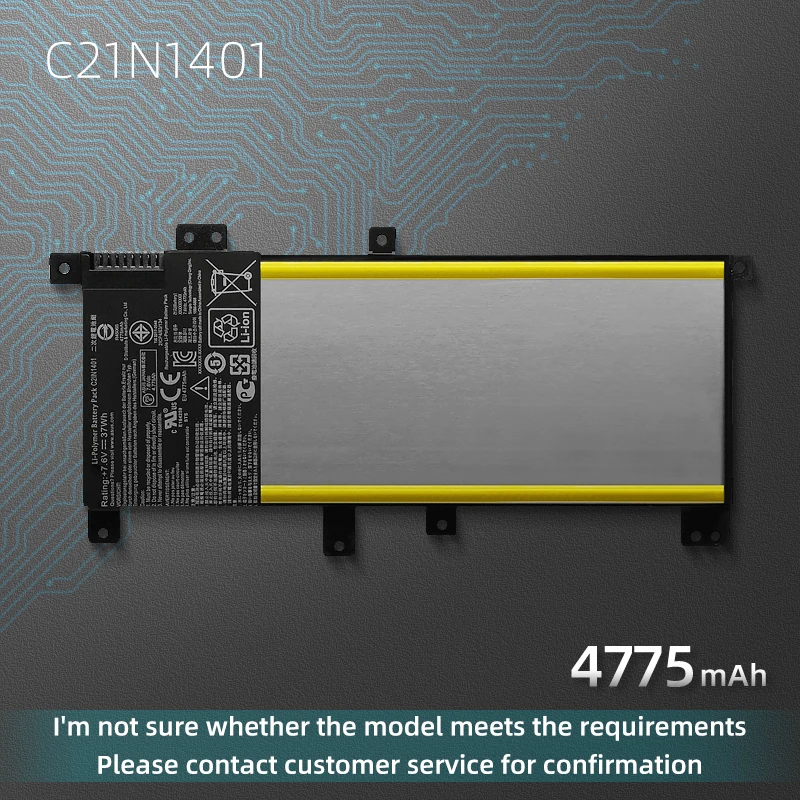 

Новый оригинальный аккумулятор для ноутбука 7,6 В 37WH C21N1401 для Asus X455L X455LA X455LD X455LJ A556U Y483L Y483LD A401 A455L/LD/LN X455/LF