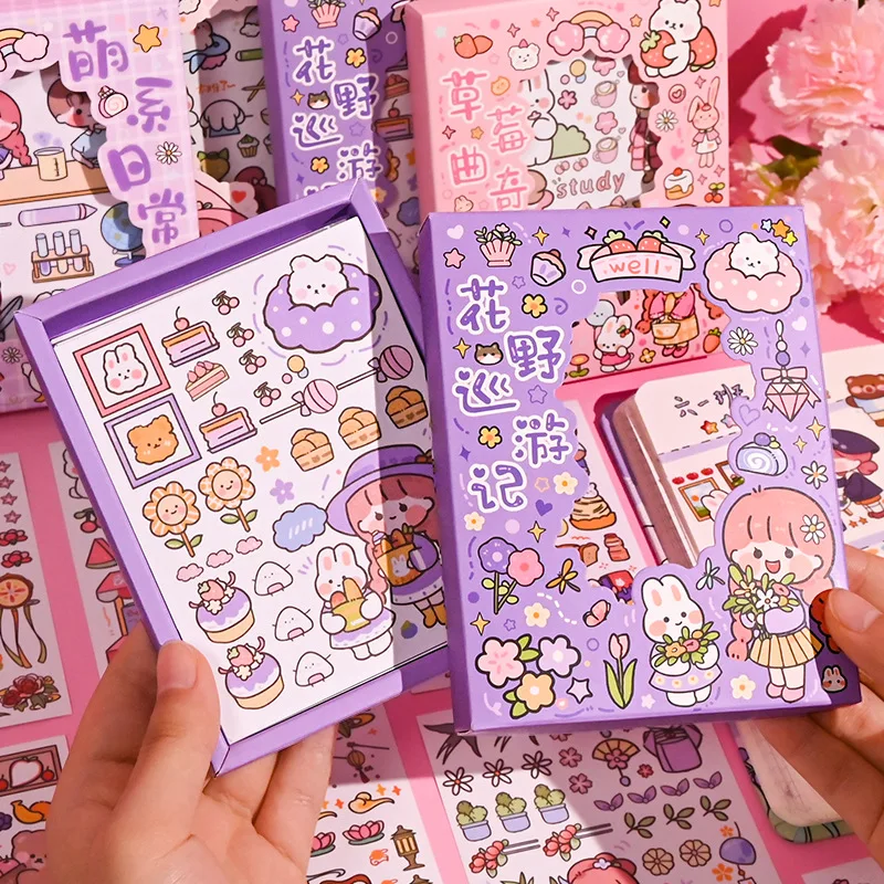 50 Sheets Cute Cartoon Girls Animal Decoration Washi Scrapbooking Stickers For Journaling Scrapbook Kid Diy Diy Arts Crafts