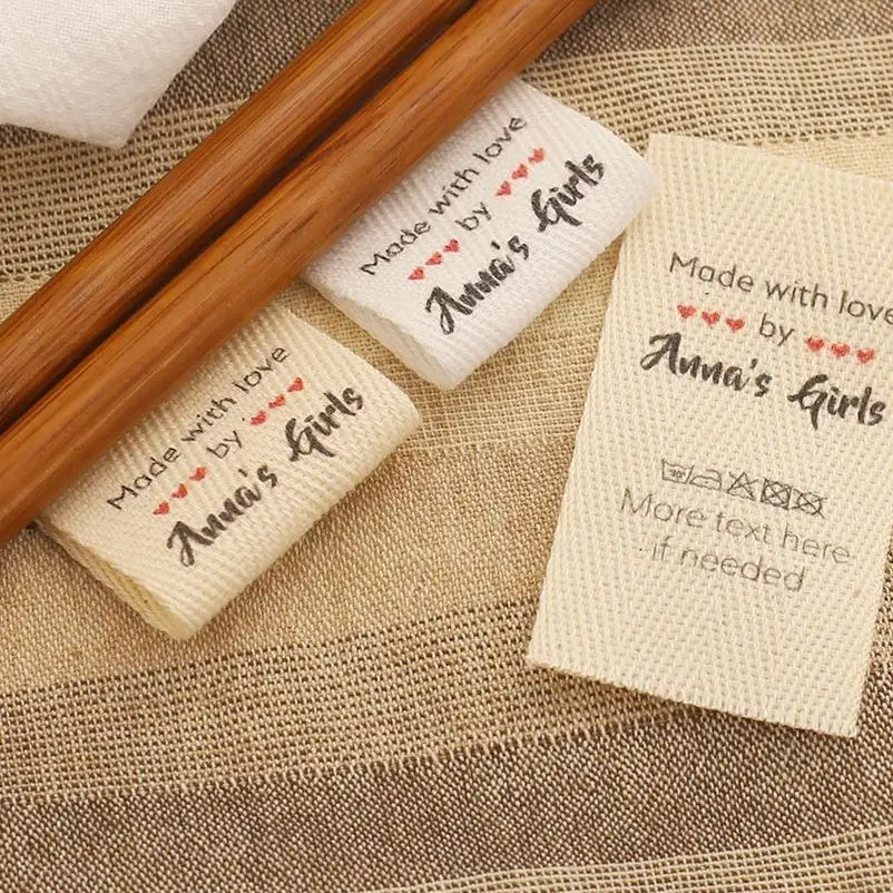 

30x60 мм хлопчатобумажная саржа, пользовательское шитье/брендовая этикетка, фирменный логотип, ярлык из хлопчатобумажной ленты, ярлык