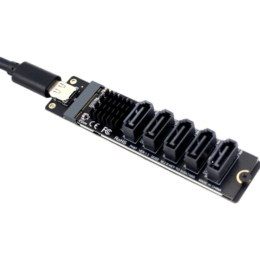Тип C к 5-портовому адаптеру SATA 3.0 6 Гбит/с JM575+JMS580 Карта расширения USB для ПК
