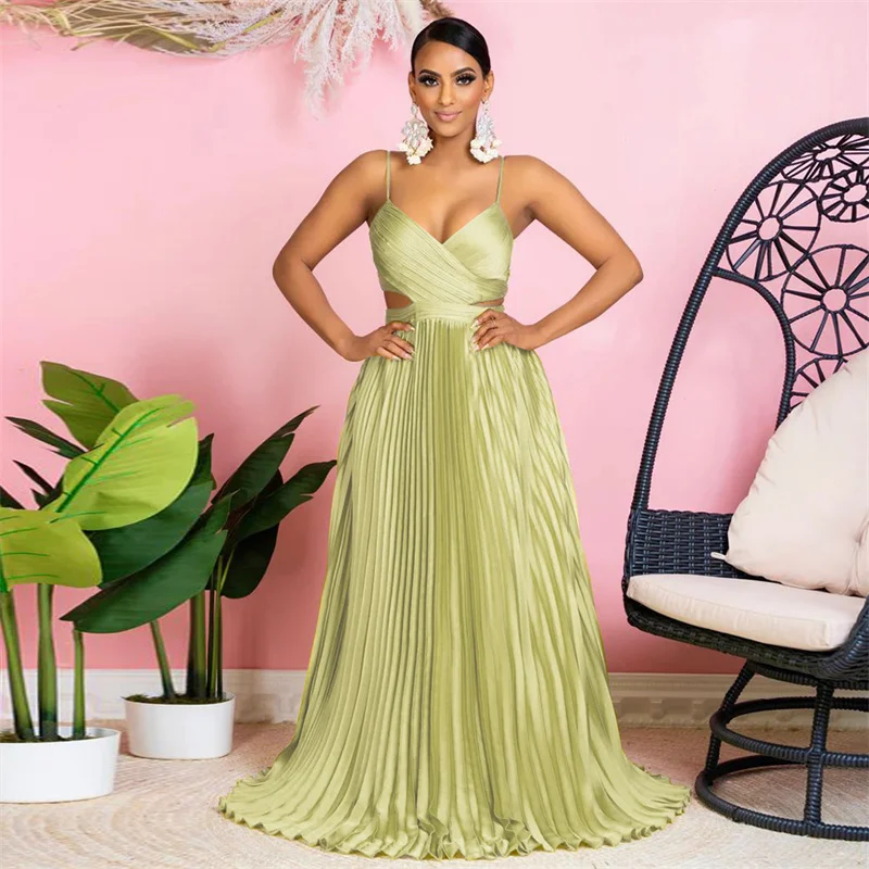 

Элегантное Вечернее Платье Znaiml для свадьбы, вечернее официальное платье для женщин, сексуальное длинное атласное плиссированное платье макси для выпускного вечера