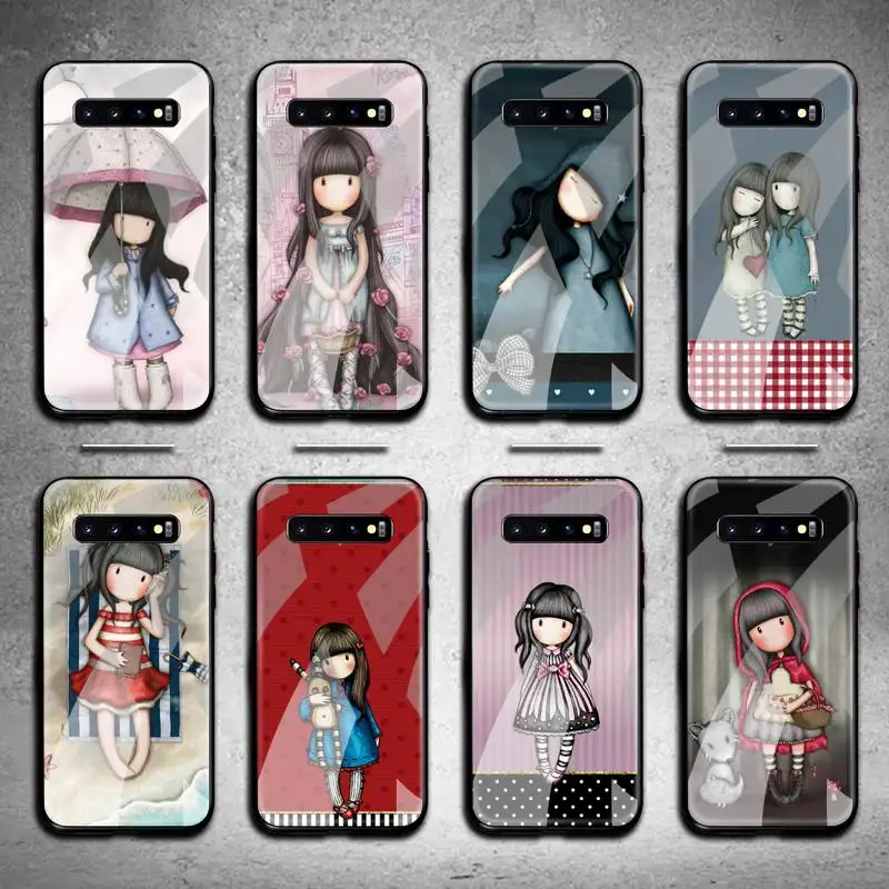 

Santoro Gorjuss cute cartoon girl Phone Case Tempered Glass For Samsung S20 Plus S7 S8 S9 S10 Note 8 9 10 Plus