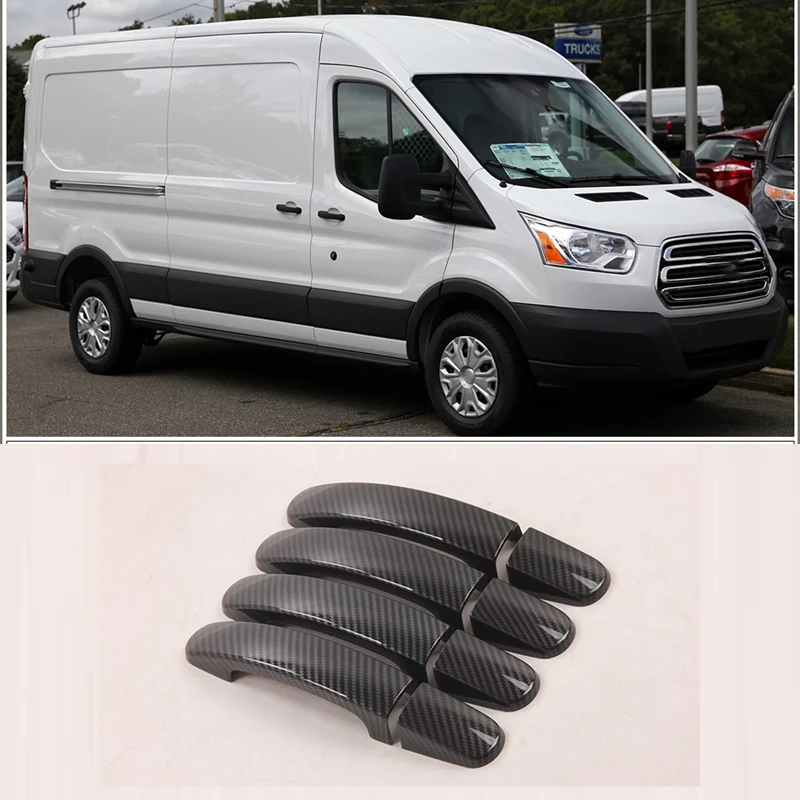 Защитная накладка на дверные ручки из углеродного волокна для Ford Transit 2017